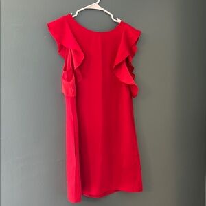 Banana Republic Red Sheath Mini Dress Flutter Sleeves
